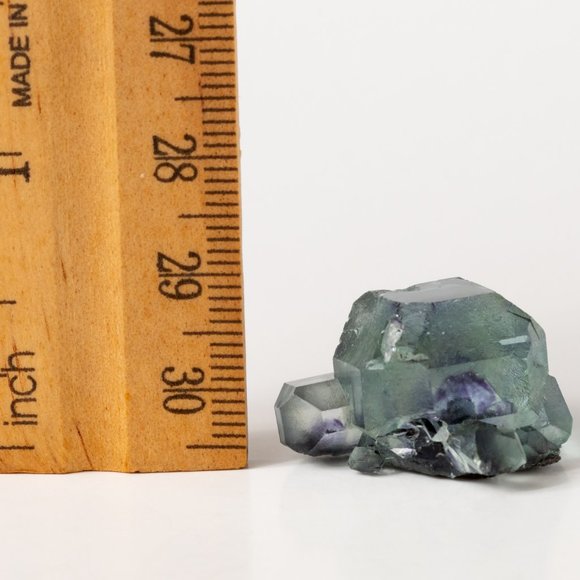 Rare AAA gemmy green fluorite with dark purple phantom cube - Picture 9 of 15